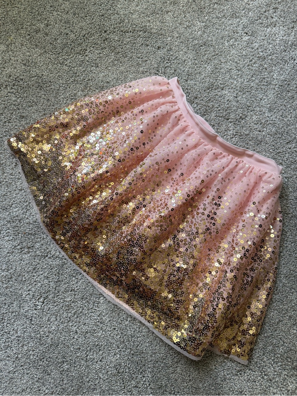 H&M Pink Skater Skirt with Gold Sequin Ombre